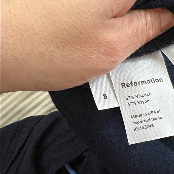 Reformation Navy Gavin Dress Size 8 - Picture 12 of 13